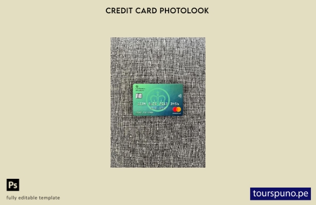 listo para imprimir plantilla frontal de aspecto fotográfico de mastercard d 121